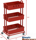 Simple Houseware 3-Tier Heavy Duty Metal Utility Rolling Cart - Image 6