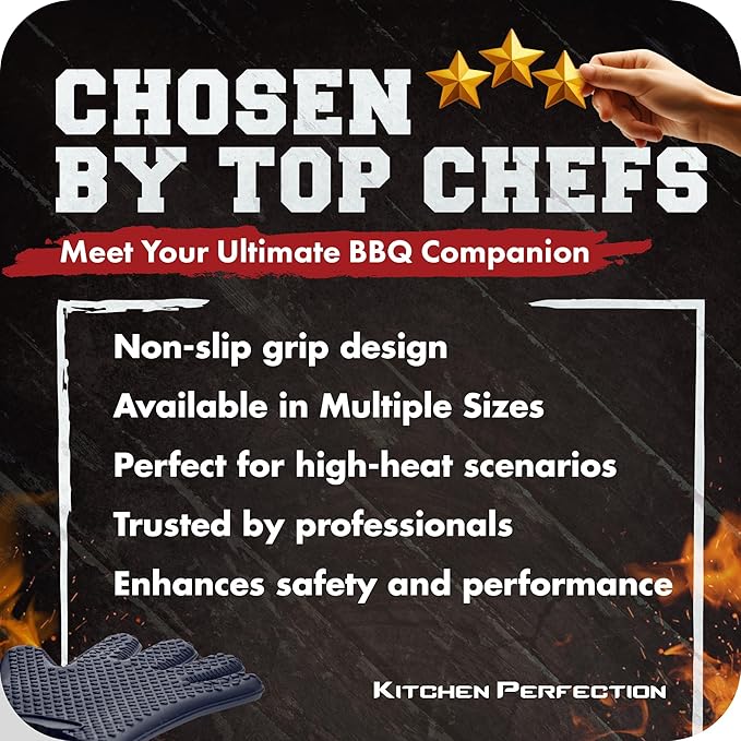 KITCHEN PERFECTION Silicone Smoker Oven Gloves - Image 6