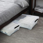 3-Pack Plastic Under Bed Storage Box Container, 40 Quart Clear Stackable - Image 5