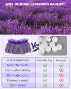 20 Pack Lavender Sachet Bags, 100% Natural French Dried Lavender Sachets - Image 2