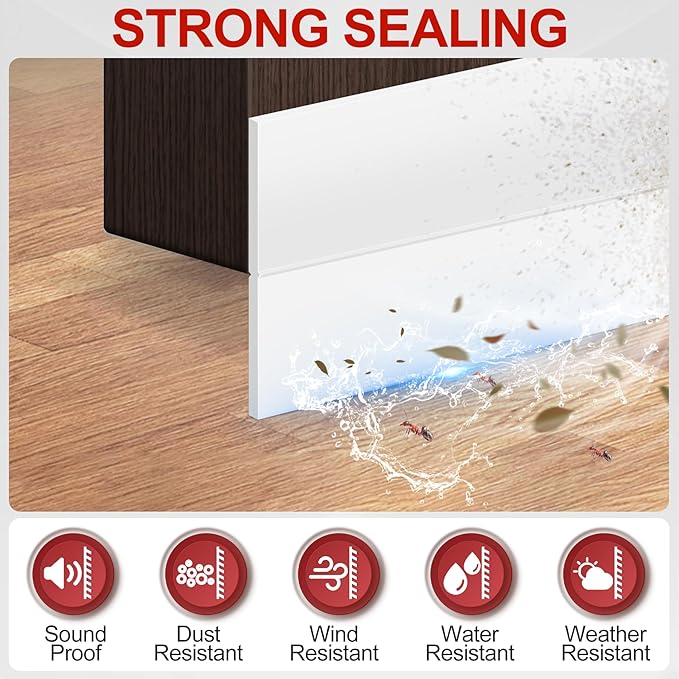 MYFAMIREA Door Weather Stripping 1IN x 20FT Door Draft Stopper Seal Tape - Image 3