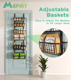 12 Inch Wide Narrow Over The Door Pantry Organizer, Pantry Organization and - Image 3