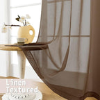 Tollpiz Short Sheer Door Curtains Closet Linen Textured Curtains Sheer Doorway - Image 4