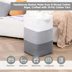 CLHMILY&Z 75L Laundry Basket Rectangular Grey Rope - Image 3