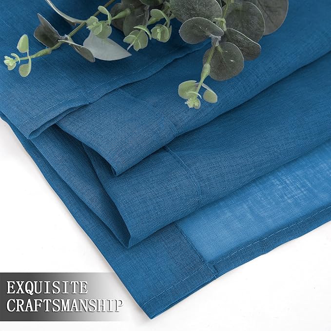 Tollpiz Sheer Curtains Linen Textured Living Room Curtain Sheers Light - Image 7