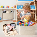 3-Pack Shelf Baskets for Organizing, Woven Storage Basket for Shelves, Cotton - Image 3