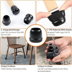 Ezprotekt 24 Pcs Black Chair Leg Sliders - Image 6