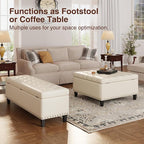 Storage Ottoman Bench, 51-Inch Large Storage Bench - Image 4