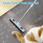 Rubber Broom Carpet Rake for Pet Hair Removal, Fur Remover Broom - Image 2