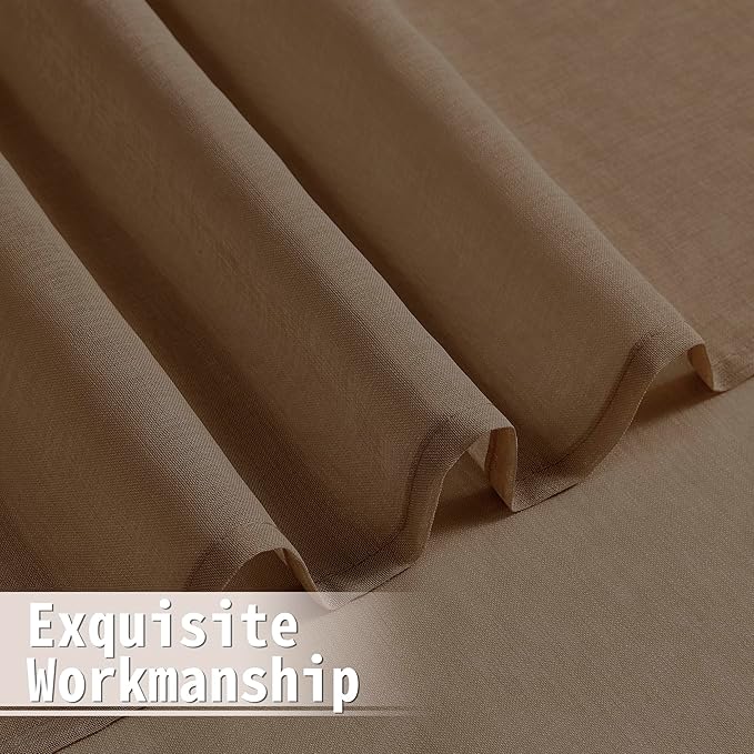 Tollpiz Short Sheer Door Curtain Closet Linen Textured Curtain Sheers Doorway - Image 7