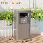 ROJIK 35" Tall Outdoor Trash Can, Weatherproof Resin Garbage Indoor Durable - Image 7