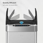 EKO Phantom-T 50 Liter / 13.2 Gallon Vertical Motion Sensor Trash Can, Brushed - Image 5