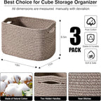 Storage Baskets for Organizing Shelves, Woven Cotton Rope Bins for Baby Nursery - Image 3