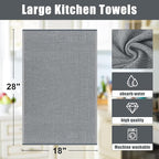 Homaxy Premium Kitchen Towels, Large Cotton Kitchen Hand Towels, Flat and Terry - Image 8