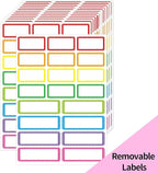 Removable Colored Labels Stickers, Self-Adhesive Rectangular Stickers Star by STARLIBOO