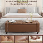 Maupvit Storage Ottoman Bench, 49 Inch Bedroom Bench, Upholstered Ottoman - Image 5