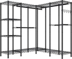 L Shaped Heavy Duty Metal Clothes Rack - Image 9