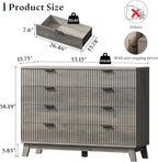 Fluted Dresser with 8 Drawers, Wooden Dresser TV Stand, Modern Closet Clothes - Image 2