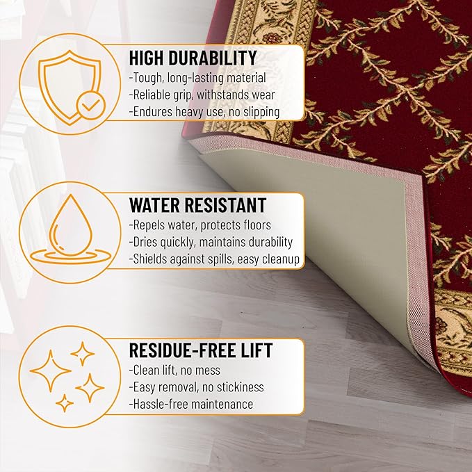 Ottomanson 3' x 5' Non-Slip Rug Pad Gripper 1/4 Inch Thick Dual Surface Felt + - Image 7