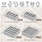 SIMPLE HOUSEWARE Closet Underwear Organizer Drawer Divider Assorted 7 Pieces - Image 2