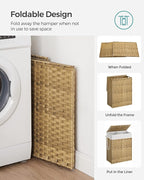 SONGMICS Laundry Hamper with Lid, 90L Clothes Hamper with 2 Removable Liner Bags - Image 8