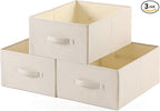 Linen Folding Storage Bins, 3 Pack Large Storage Baskets, Clothing Storage Bins by Unknown