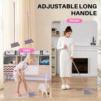 JOYMOOP Pink Broom and Dustpan Set, Upright Angle - Image 3