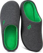 VeraCosy Men's Two-Tone Memory Foam House Slippers Indoor Outdoor Durable by VeraCosy