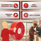 XFasten Self Fusing Silicone Tape Waterproof – 1" x 36 Feet Red, Self - Image 3
