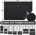 FONEYI Indoor Door Mat 24" x 36", Dirt Trapper Door Mats Non-Slip Entryway Rugs - Image 2