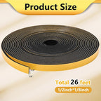 32Feet Weather Stripping Door Seal Strip, Strong Adhesive, Lightproof, - Image 2