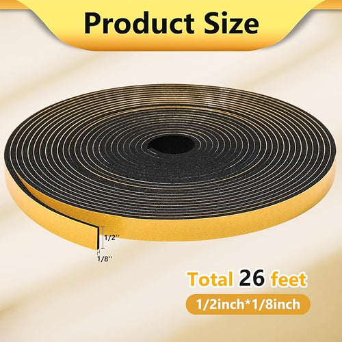 32Feet Weather Stripping Door Seal Strip, Strong Adhesive, Lightproof, - Image 2
