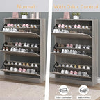 Shoe Cabinet with Odor Control and Back Panels, Deodorizing Slim 3-Flip Shoe - Image 5