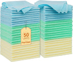 Shop Towels – 50 Pack Edgeless Microfiber Cleaning Cloths, Lint-Free & Reusable by PioFiber