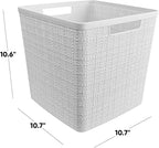 Curver Jute Decorative Plastic Organization and Storage Basket Perfect Bins - Image 2