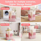 CLHMILY&Z 75L Laundry Hamper Rectangular Pink Rope Basket - Image 5