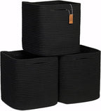 NaturalCozy Storage Cubes 11 Inch Cotton Rope Woven Baskets by NaturalCozy