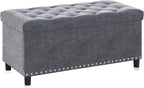 BELLEZE 35" Tufted Ottoman, Storage Bench - Image 6