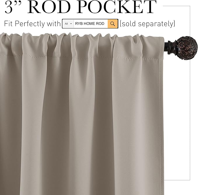 RYB HOME RV Camper Door Window Curtains -Blackout Privacy Curtains & Drapes - Image 2