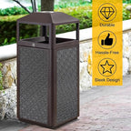 Square Waste Container with Dome Lid | Commercial Outdoor Garbage and Trash - Image 7