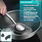 Steel Wool Scrubber Dish Brush Set - Image 3