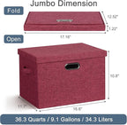 Large 17" 36 Quart Collapsible Stackable Storage Bins - Image 2