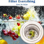 2 Pcs Heavy Duty Stainless Steel Slop Basket Filter Trap, 4.41" Top / 2.44" - Image 2