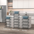PUSDON Stackable Metal Storage Carts, Dual Use Shelf - Image 9