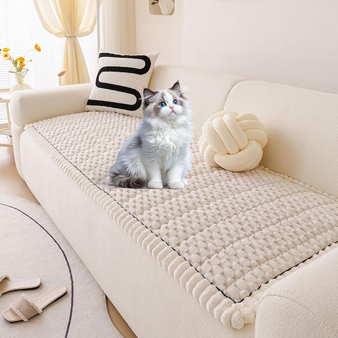 OTOB Couch Cover for Dogs Washable All Seasons, Non Slip Fuzzy Pet Couch Covers by OTOB