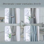 Hion Magnetic Curtain Tiebacks Dark Brown 4 Pack, Curtain Tiebacks Buckles - Image 4