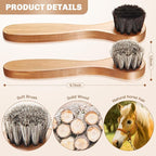 4 Pcs Horsehair Shine Shoes Brush Kit Polish Dauber Applicators Cleaning - Image 2