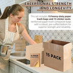 Calvana Super Strong Compactor Bags, Heavy-Duty Kitchen Paper Trash Bags - Image 8