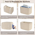 3-Pack Shelf Baskets for Organizing, Woven Storage Basket for Shelves, Cotton - Image 9
