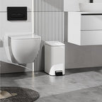Small Trash Can with Lid Soft-Close, 6 L/1.6 Gal Bathroom Garbage Can with - Image 3